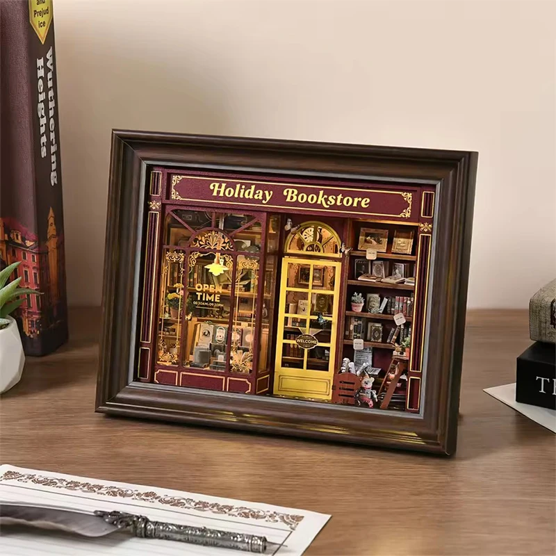 

DIY Wooden Mini Doll House Kit Figurines 3D Puzzle Assembly Model Building With Furniture DollHouses For Friends Christmas Gifts