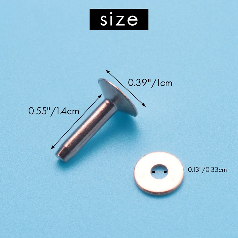 المسامير الجلدية والنتوءات النحاسية ، محافظ الحزام الجلدي ، لوازم الحرف اليدوية ، 9 "، 16" ، 50 Sets