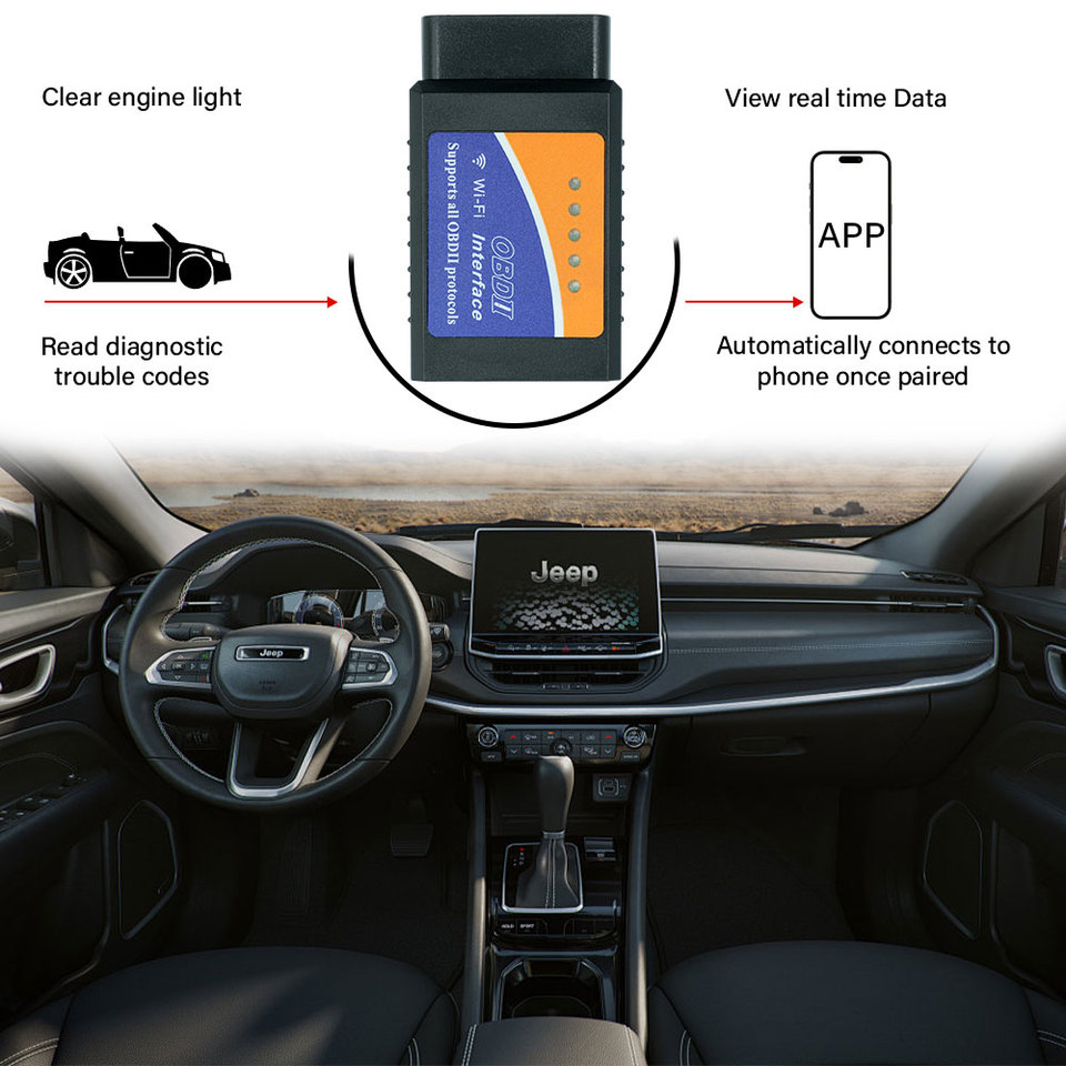  OBD2 Scanner ELM327 Car Diagnostic Detector Code Reader Tool V1.5 WIFI Bluetooth OBD 2 for Android IOS Auto Scan Repair Tools 