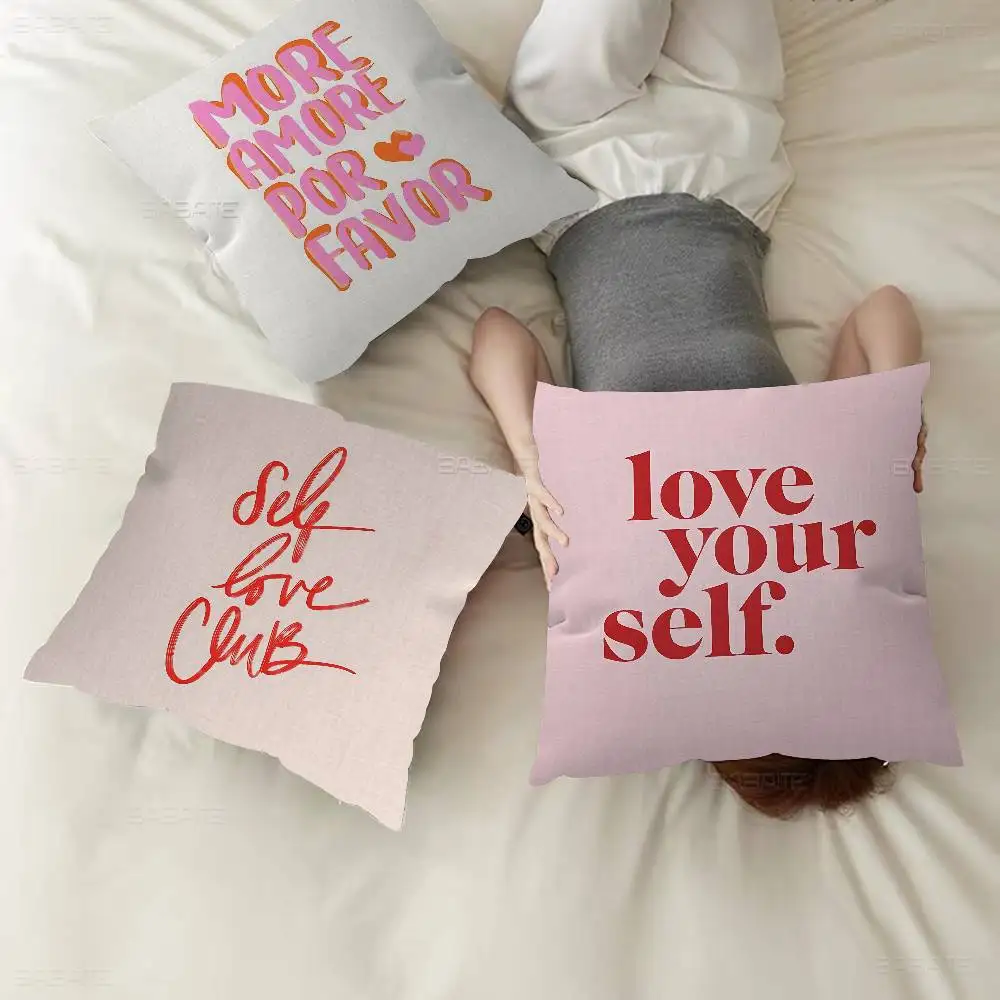 Nordic More Amor Por Favor Colorful Cushion Cover Inches Farmhouse Decor Home Throw Pillow Covers for Couch Decorations