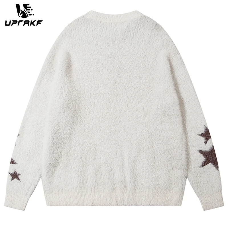 UPRAKF Cartoon Dragon Sweater Round Neck Fashion Long Sleeve Casual Warm Autumn Loose Winter Pullovers