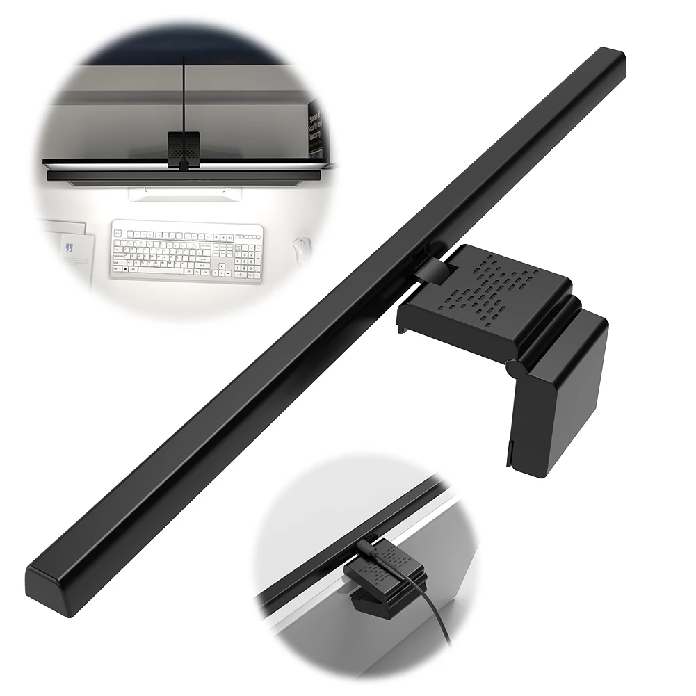 Lámpara LED para Monitor de ordenador, barra de pantalla regulable, lámpara de mesa colgante alimentada por USB para escritorio/oficina/hogar/juego