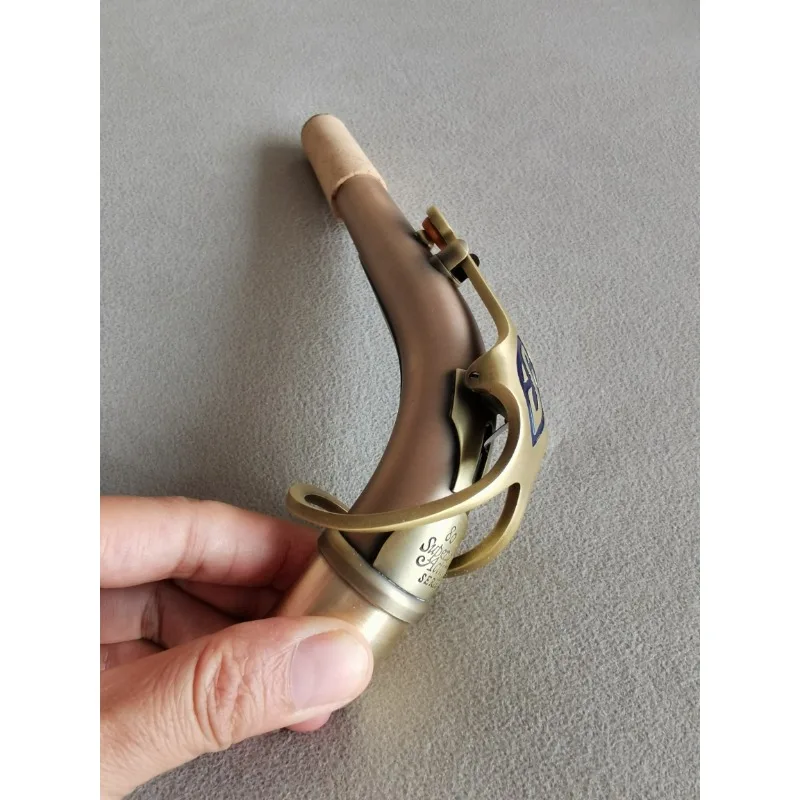 Antiguo de cobre fósforo, cuello curvo de saxofón alto E inferior, sonido universal roscado es bueno