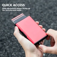 CASEKEY, nuevo diseño, cartera emergente de aluminio multifunción, bloqueo RFID, tarjetero inteligente antirrobo, Mini monedero con Clip para dinero
