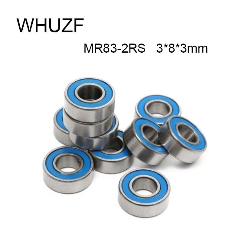 

WHUZF Free Shipping MR83RS Bearing ABEC-7 (10PCS) 3X8X3 mm Miniature MR83-2RS RU Ball Bearings Blue Sealed For Axial SCX10 II