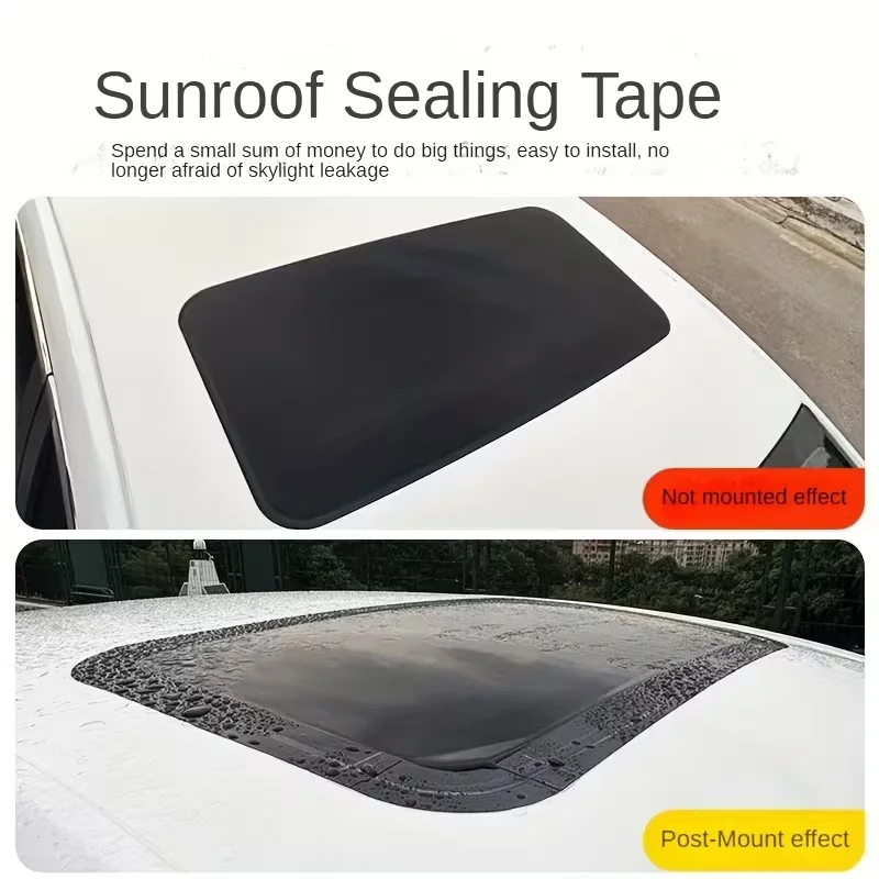 1roll Car Sunroof Sealing Strip Waterproof Sticker Glass Adhesive Strip Universal Sunroof Sealing Film Anti Leak Car Accessory