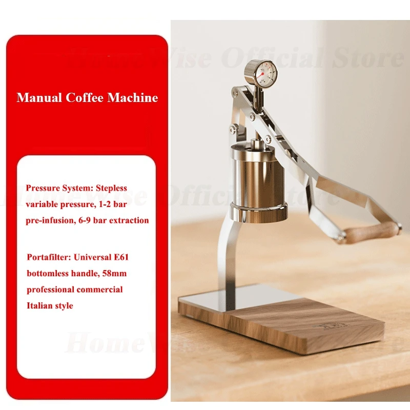 NW1/NW2 Manual Coffee Machine Variable Pressure Espresso Machine with Pre-infusion Bottomless Portafilter 51/58mm