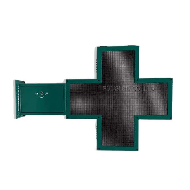 Outdoor Advertising P10 Rgb Module Led Cross Pharmacy Display Led Advertising Screen Double Sided Led Cross Display for Pharmacy