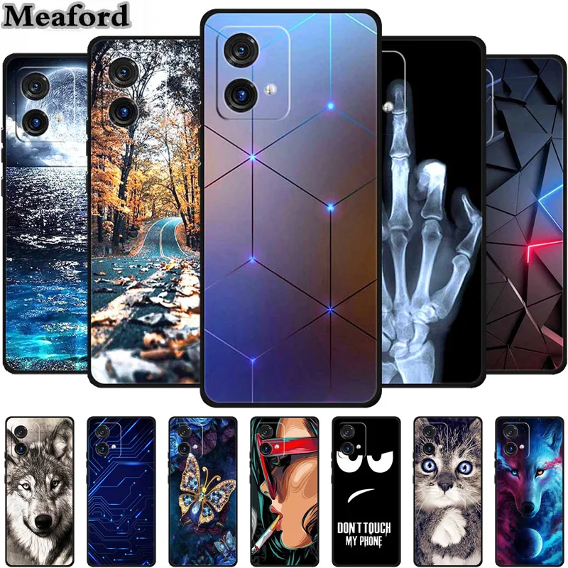 For Motorola Moto G84 G54 5G Case Animals TPU Soft Silicone Cover Phone Cases for Moto G54 MotoG84 Protector Wolf Bumper Coque