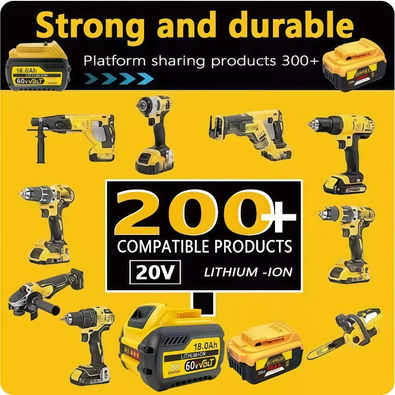 Náhradní baterie 8Ah/10Ah pro DeWalt 20V 21700 DCB200 kompatibilní s baterií pro nářadí DeWalt 18V/20V - náhled 5