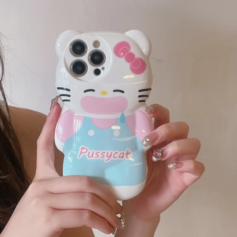 Sanrio Hello Kitty 3D стереоскопический чехол для телефона для IPhone 15 14 13 12 11 Pro Max с большим ртом, силиконовый мягкий чехол на заднюю панель Y2K Sanrio Hello Kitty 3D стереоскопический чехол для телефона для IPhone 15 14 13 12 11 Pro Max с большим ртом, силиконовый мягкий чехол на заднюю панель Y2K