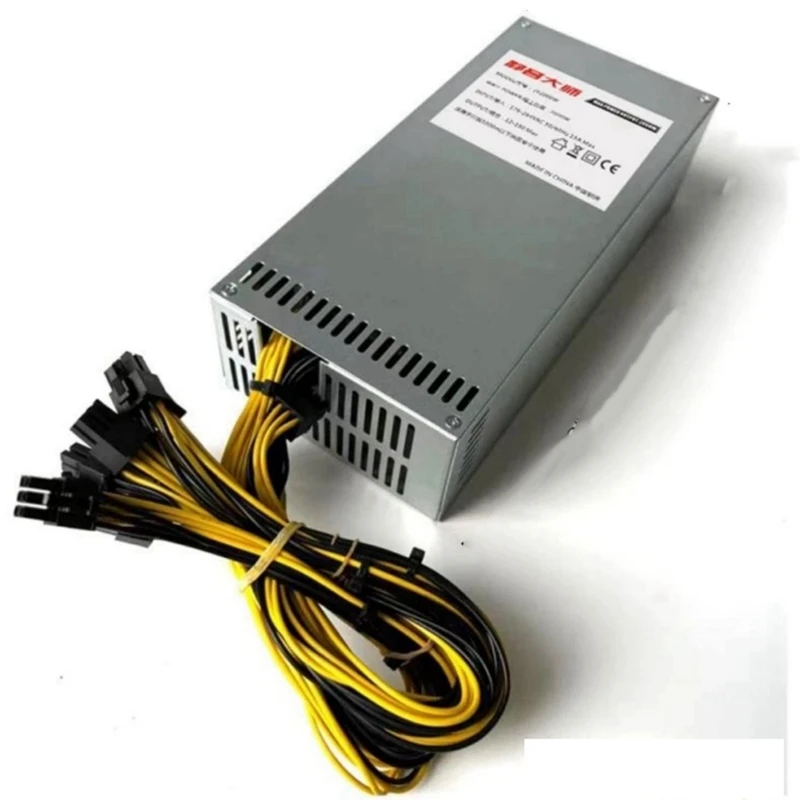 2000W PC Server Power Supply For Bitcoin Mining ATX 2000W PICO PSU Ethereum 6 Pin Cable Power Supply Bitcoin Miner Tools