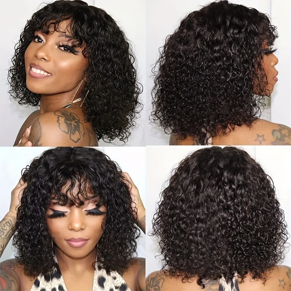 

Bye Bye Knots 13X4 Bouncy Deep Wave Glueless Wig 200% Density Glueless Wigs Human Hair Pre Plucked Pre Cut Wigs