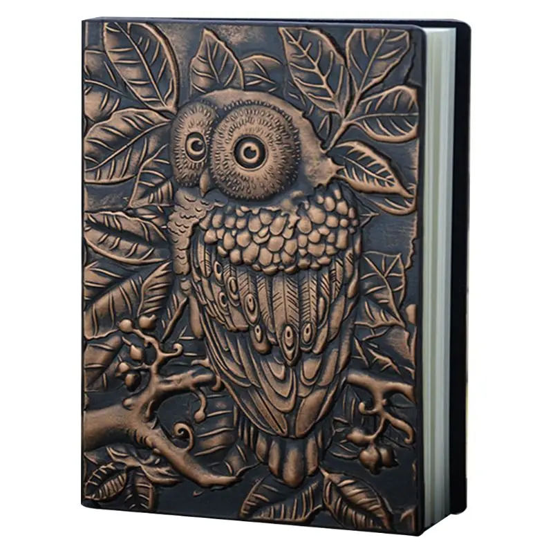 3D Carving Owl Embossed Notebook Journal Notepad Travel  Planner Sketchbook Dropship