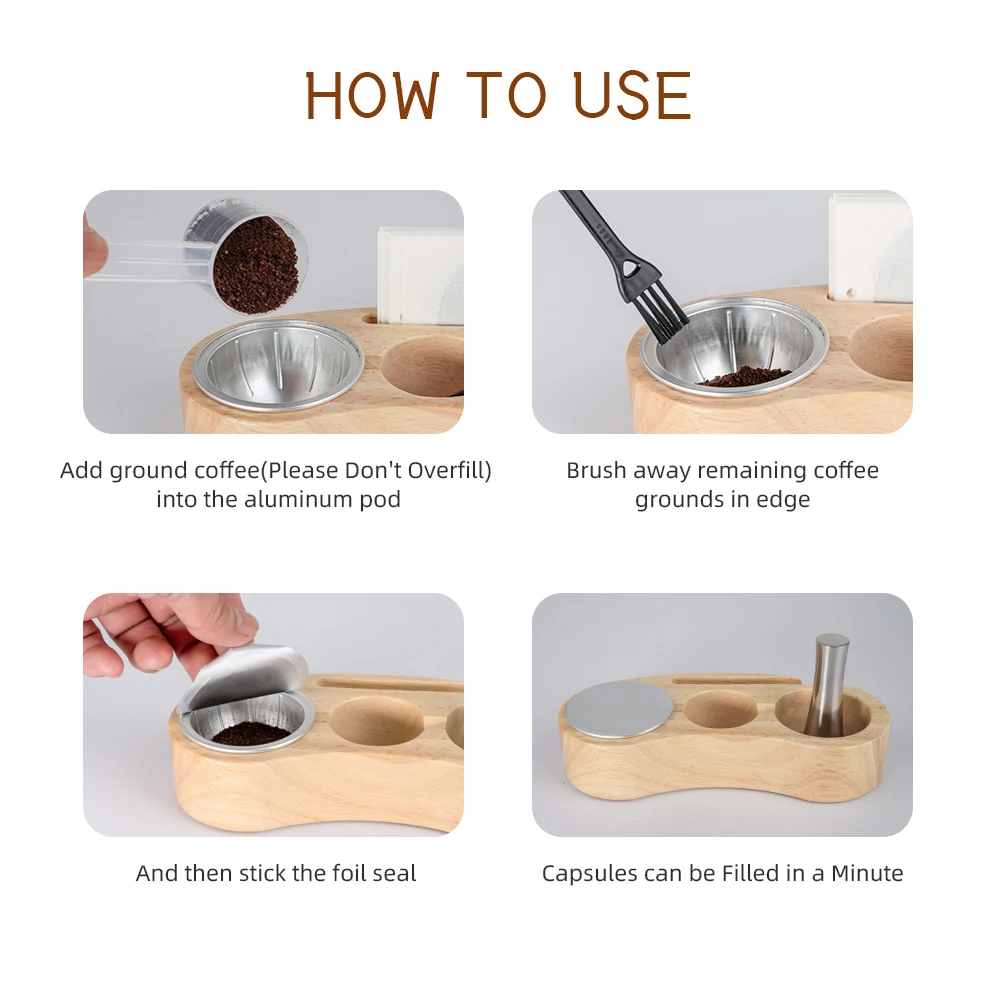 Espresso Capsules Filling Holder 80/150/230ml Empty Capsules Self-adhesive Seal Lids Compatible With Vertuoline Makers