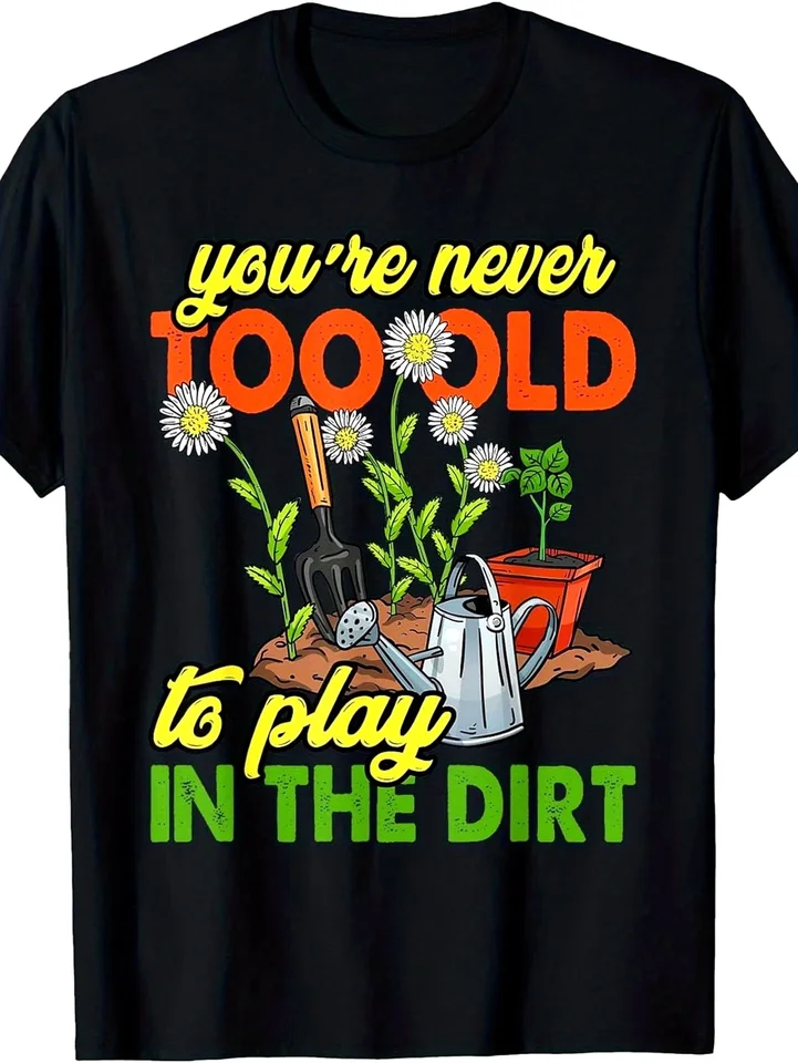 Mens Gardening TShirt Casual Graphic Tee