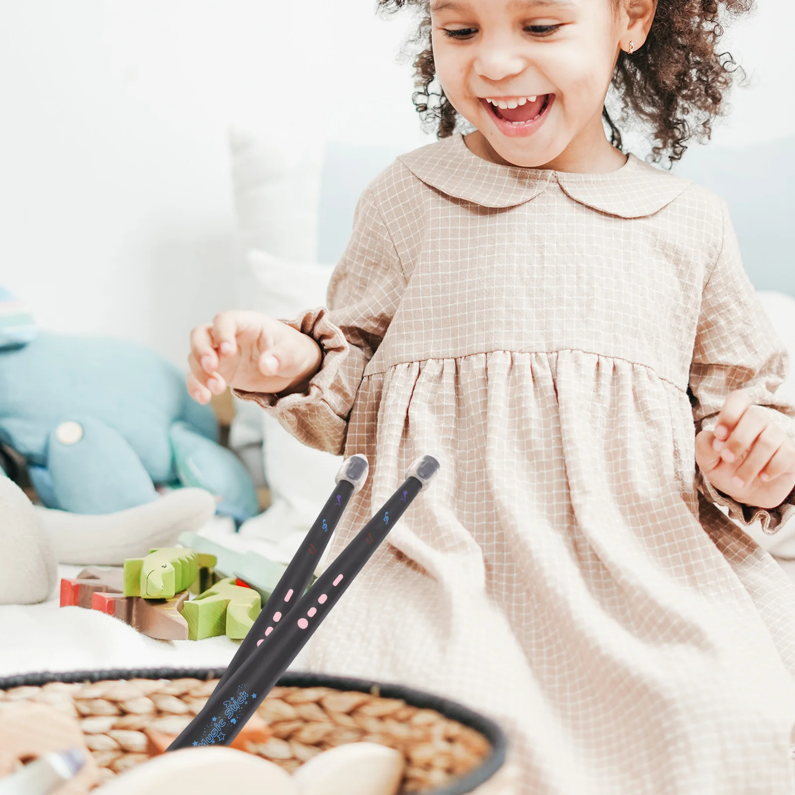 

1 Pair Electronic Drum Stick Glowing Percussion Instrument For Music Education Lightweight Practice Percussion