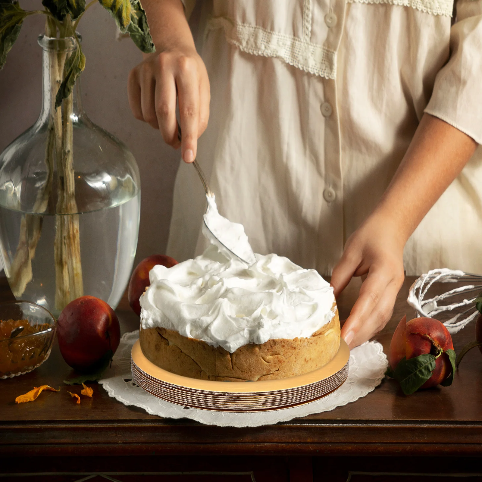 

10Pcs Corrugated Cardboard Cake Rounds Robust Build Versatile Sizes 10 Inch Cake Trays Baking Tools Baking Accessories