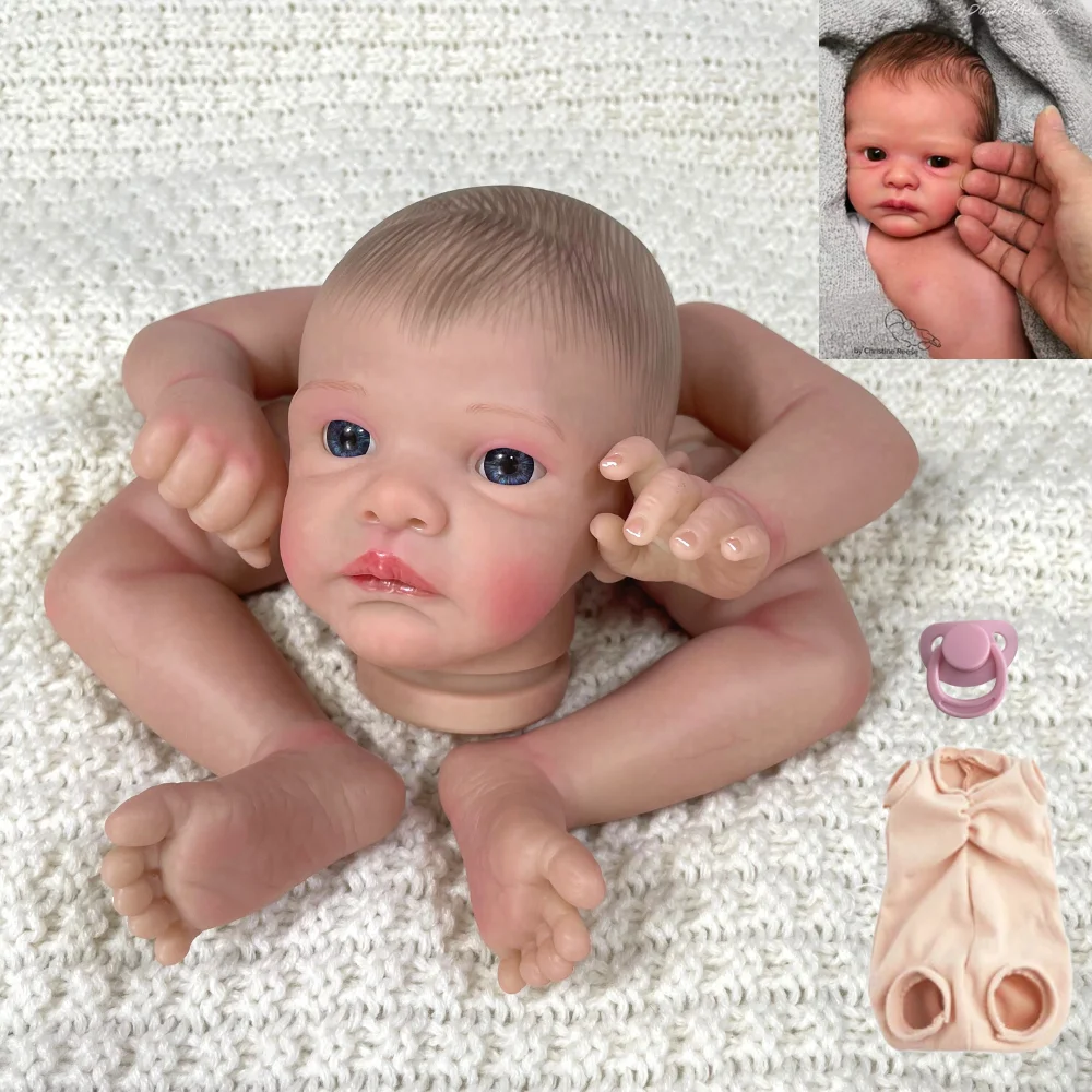 16Inch New Face Reborn Doll Kit Henley Painted Unfinished Doll Parts Lifelike Newborn DIY Toy Gift For Girls