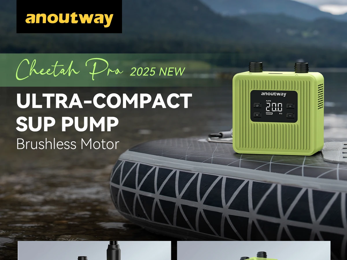 Anoutway SUP-Pumpe für Stand-Up-Paddle-Boards, 20 PSI, 4500 mAh, für aufblasbare Kite-Boards, Kajaks, Zubehör, aufblasbare Zelte und Matratzen – Detail 1