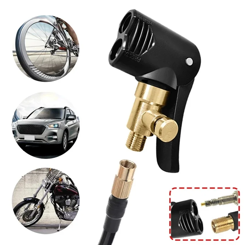 Car Tire Valve Clip Pump Nozzle Clamp Cars Tire Inflator Pumps Valve Connector Thread Connector Adapter Car Autos Accessories