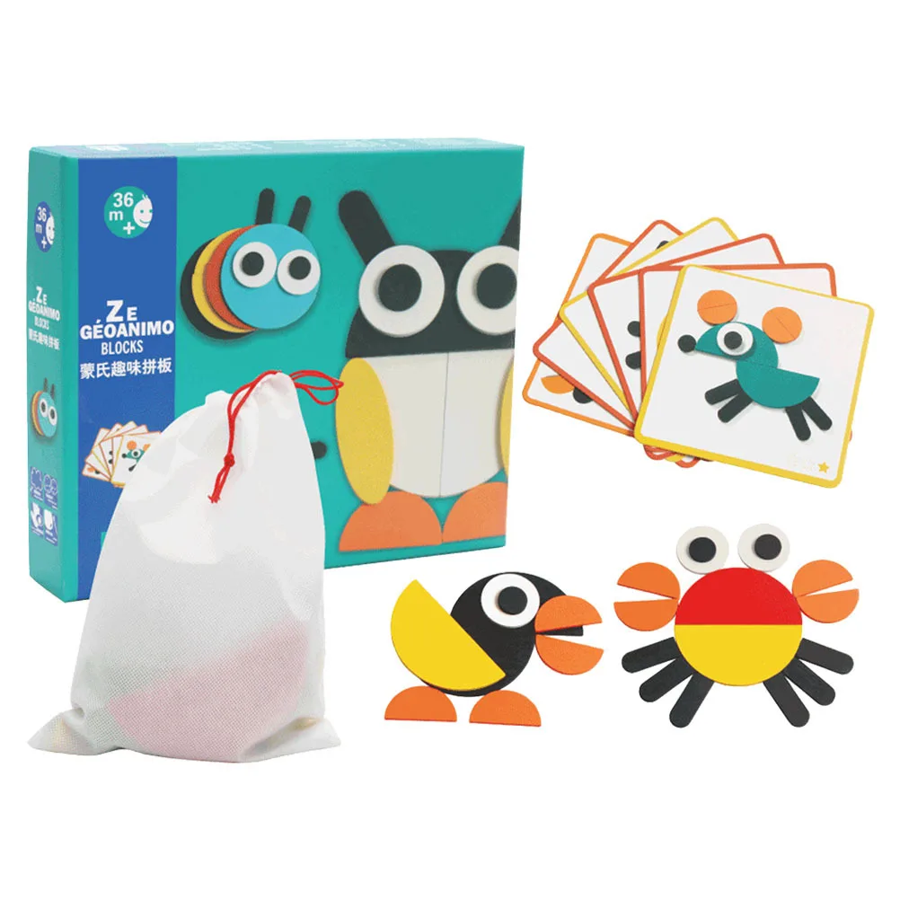 1 conjunto geométrico tangram de madeira crianças reconhecimento de cor educacional jogo de quebra-cabeça geométrico tangram classificação jogos