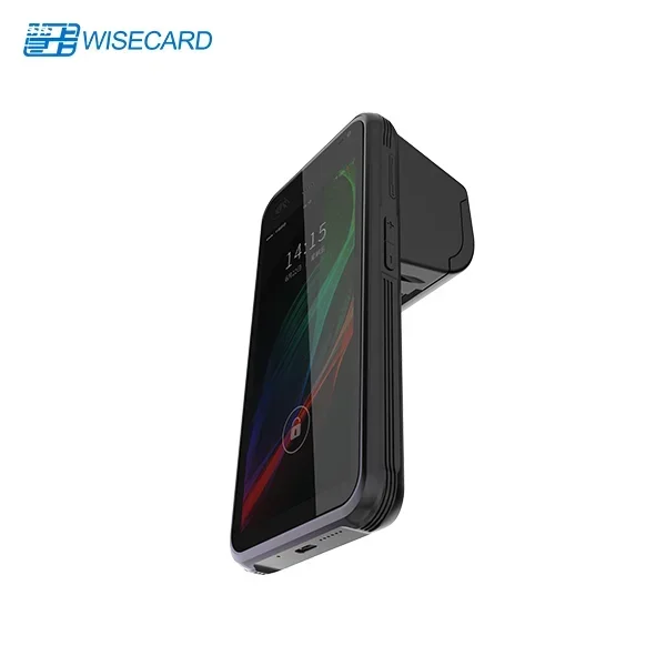 Wisecard mobile card payment device machine PDA Android smart handheld terminal 5.5" touch screen with printer