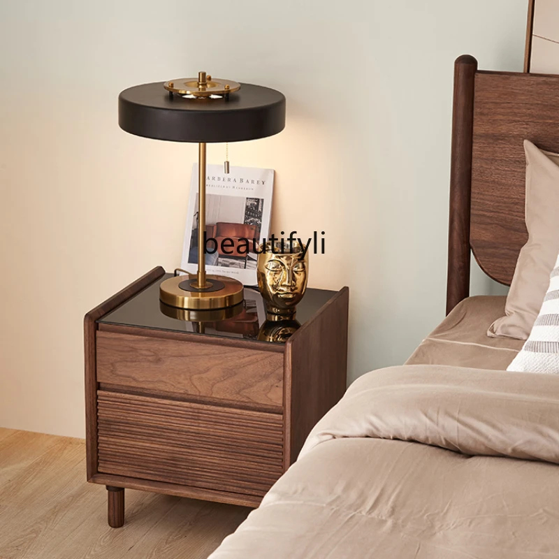 

Современный минималистичный фотошкаф для спальни новый черный ореховый шкафчик для хранения в маленькой квартире