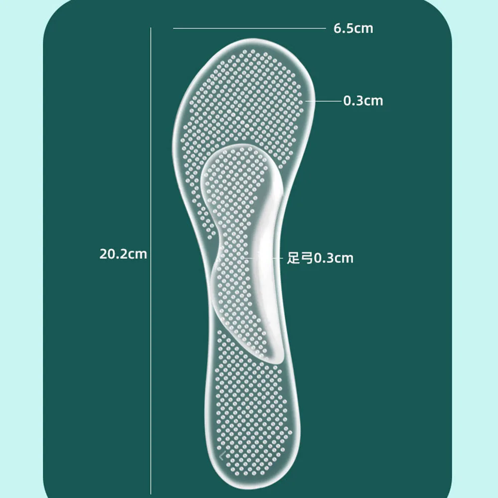 1Pair Fast Drop Shipping Silicone Insole Full Palm Exercise Thickened Ultra-soft Bottom Comfortable Anti-pain Long Standing