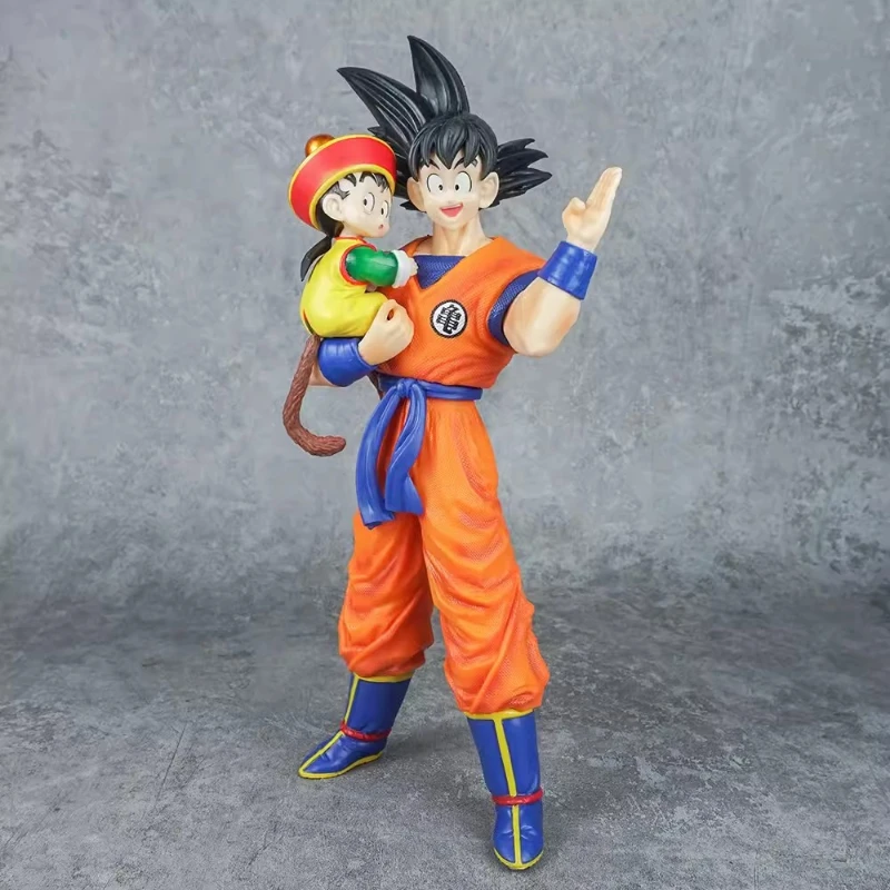 

30cm Dragon Ball Figure Super Saiyan Son Goku and Kid Gohan Figure Childhood Father Holding Doll Anime PVC Collection Model Toys