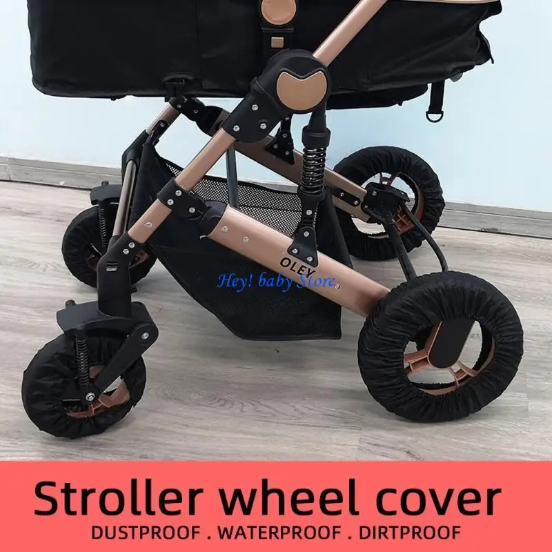 

Q1FE 2 Pcs Stroller Tire Dustproof Cover Pushchair Wheel Protector Baby Stroller Wheel Covers Stroller Wheel for Protection C