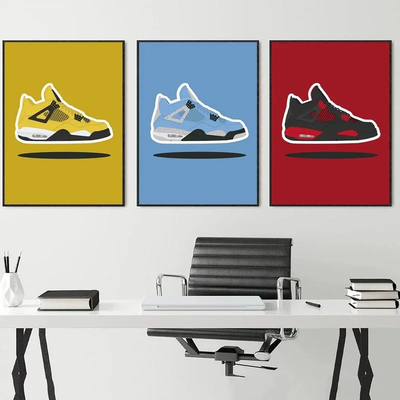 Modern Colorful Funky Sneakers Fashion Sports Shoes Canvas Painting Posters Prints Wall Art Pictures for Living Room Home Decor