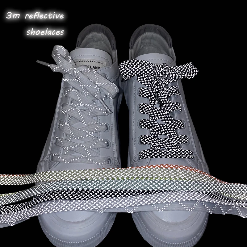 

1Pair Reflective Shoelace Rubber Band for Running Shoes Laces for Sneakers Men Women's Sports Shoes Flat Shoestring Accessories