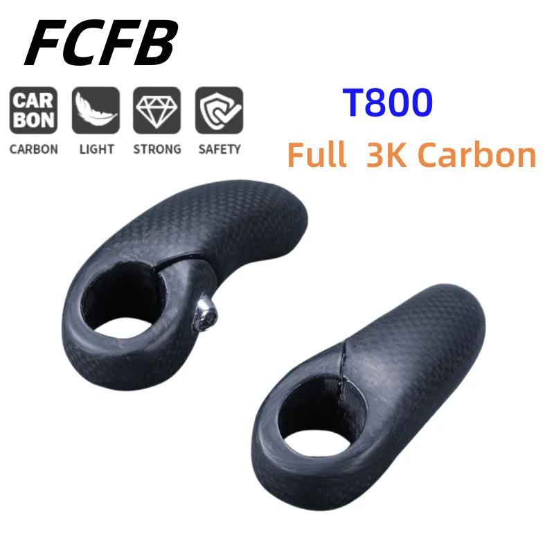 carbon handlebar ends Full Carbon Fiber Bicycle Bar Ends Handlebar MTB/Mountain Bike Ergonomic Bar End Carbon Handlebar 90g