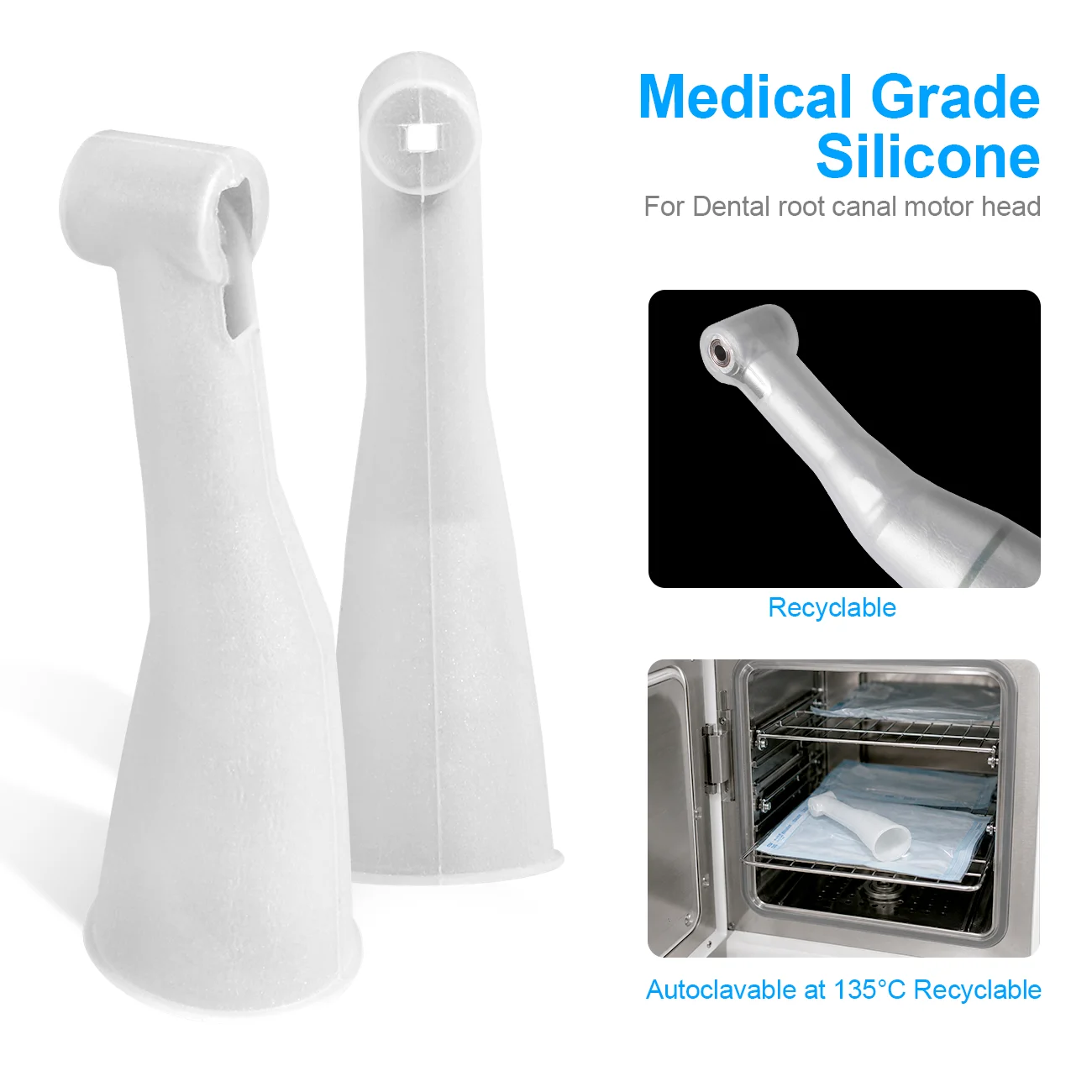 5Pcs Dental Contra Angle Protection Insulating Sleeve Transparent Root Canal Endo Motor Head Protective Cover  Autoclavable
