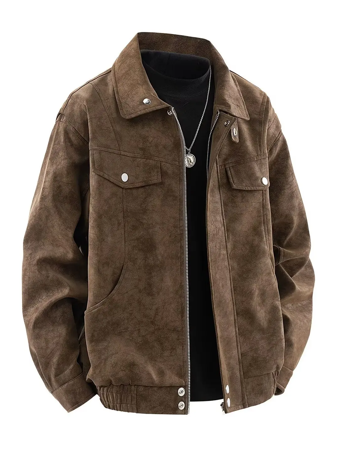 

Мужская кожаная куртка American Sle из искусственной кожи, осенне-зимняя, в стиле ретро, с воротником-стойкой, молодежная, премиум-класса