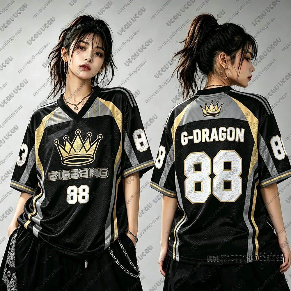 Bigbang 26-27 World Tour Konzert-Fußballtrikots für Damen und Herren, Bigbang-Fanartikel, Y2K Oversized Streetwear für Paare – Detail 4