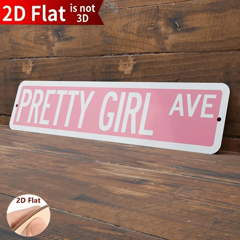 2D Flat wooden pretty girl Avenue signs, street signs, dorm/home decor, birthday, Thanksgiving, Christmas gifts for ladies