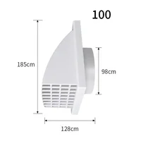 Rejilla de ventilación de pared Exterior ABS con válvula para conducto de campana extractora, salida de aire, Material resistente a la intemperie, 100mm, 125mm, 150mm