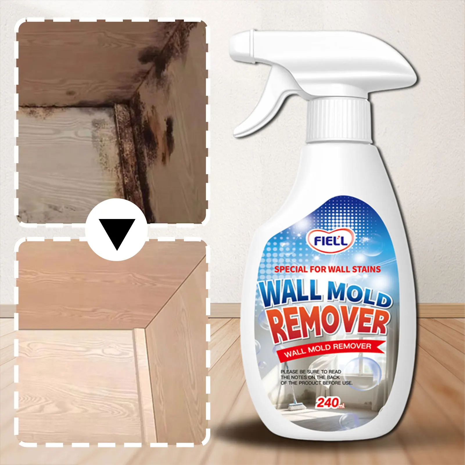 1PCS Highly Effective Removal Spray 240ml Multi-Surface Cleaning Solution Wall Stain Remover Anti Mold Agent For Walls Cleaning