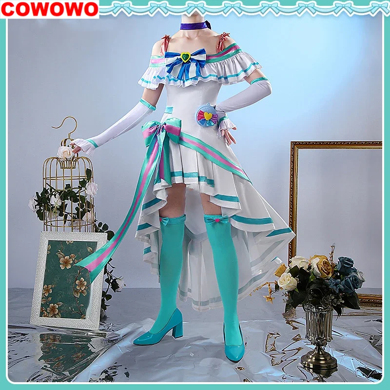 COWOWO Anime Wonderful Precure! Cure Lillian Elegant Dress Lovely Uniform Cosplay Costume Halloween Party Role Play Outfit