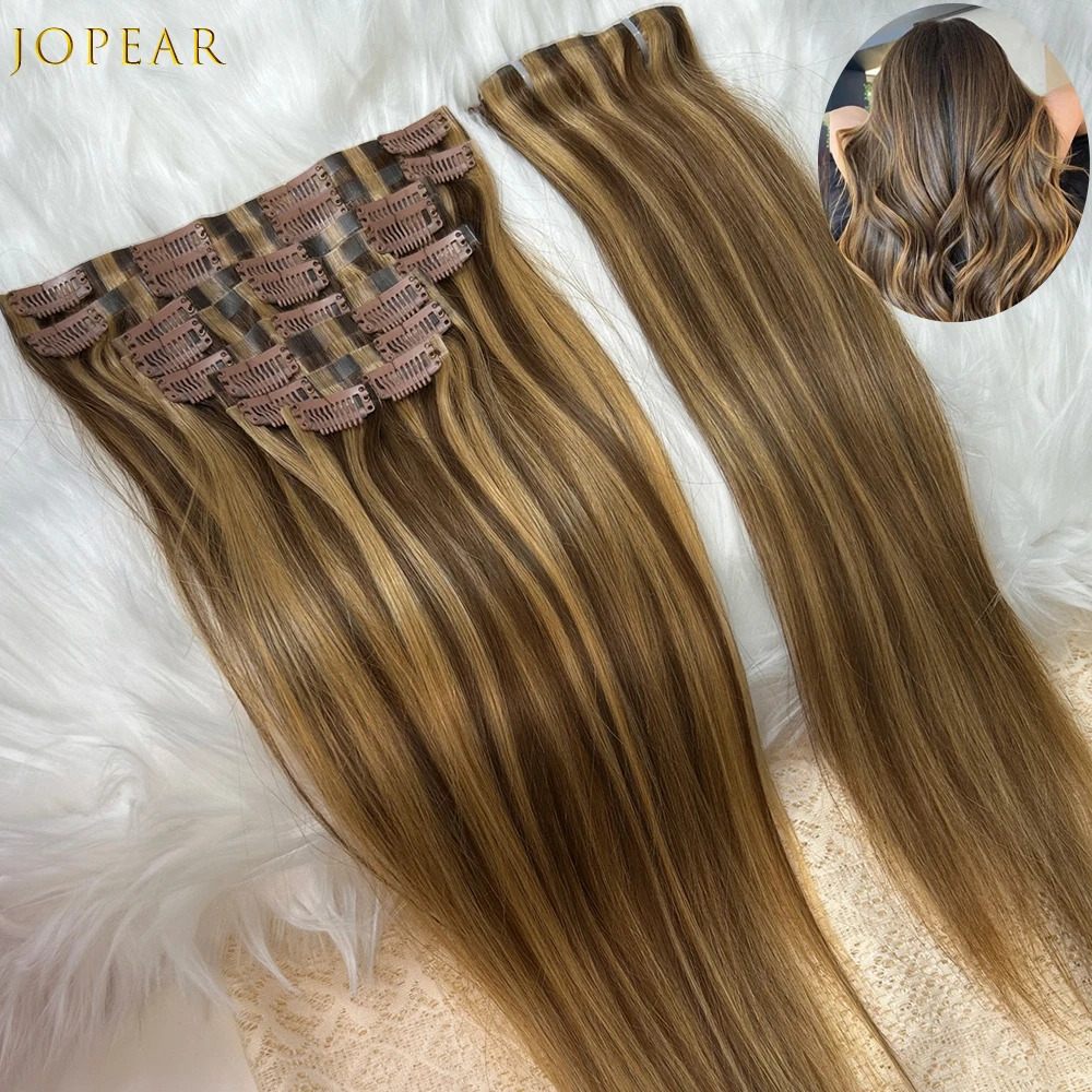 

[Горячая распродажа] 4/27 Highlight Ombre Clip Ins Наращивание волос 9 шт. 100% настоящие прямые бразильские заколки для человеческих волос Remy Bone