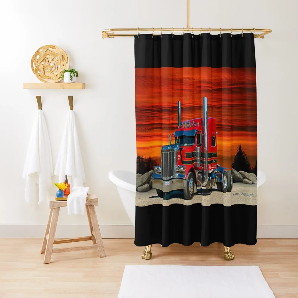 

Striped Peterbilt Shower Curtain Waterproof Fabric Shower For Bathrooms Window Bathroom Shower Set Curtain