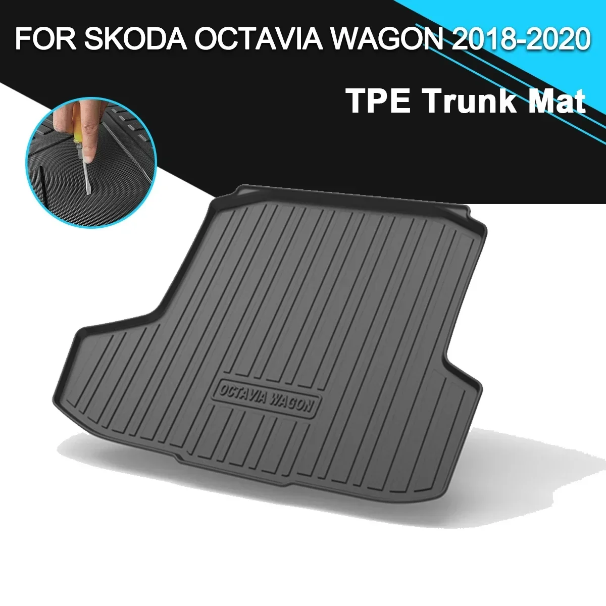 

Car Rear Trunk Cover Mat Rubber TPE Waterproof Non-Slip Cargo Liner Accessories For Skoda Octavia Wagon 2018-2020