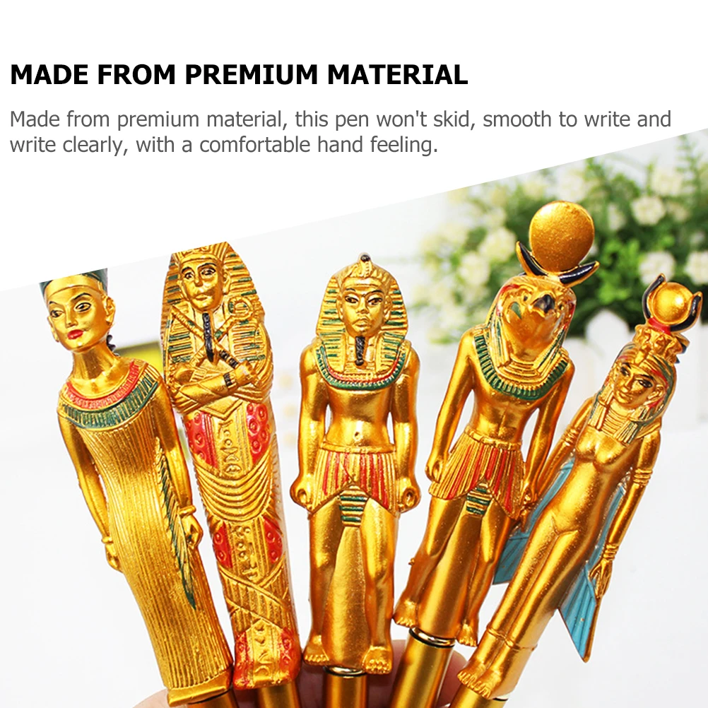 

10Pcs Pharaoh Ballpoint Pens Creative Egyptian Elements Smooth Writing Pens for Students Office School Supplies Bulk