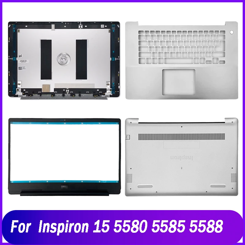 

Новая задняя крышка для ноутбука Dell Inspiron 15 5580 5585 5588, задняя крышка, передняя панель, подставка для рук, Верхняя Нижняя деталь, серебристая Оболочка A B C D