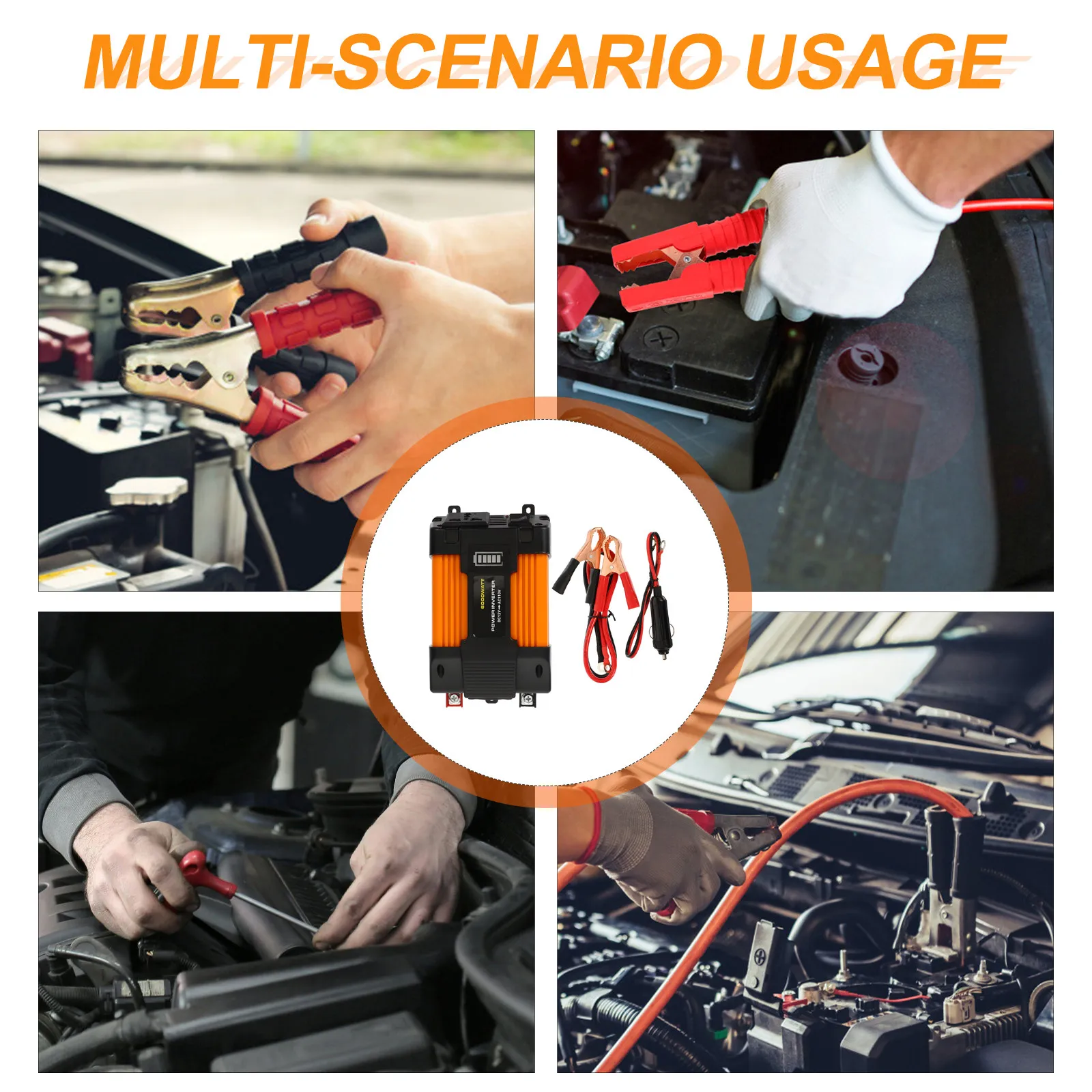 

1Set 6000W Car Power Inverter Dual USB Modified Adapter 12V Auto Converter for Outdoor Camping Work Trips