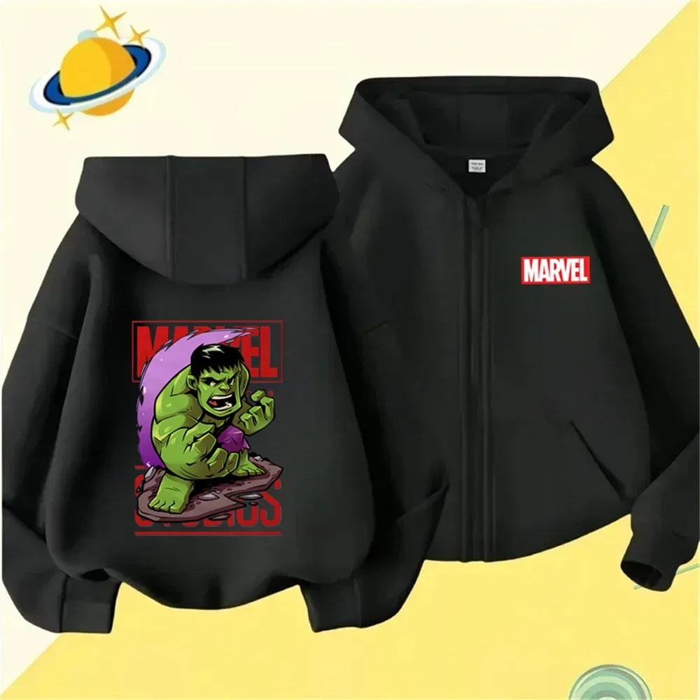 

Marvel Animation Children's Sports Brand Hoodie Boys and Girls Fashion Outdoor Zipper Shirt Spring and Autumn Warm Printed Top