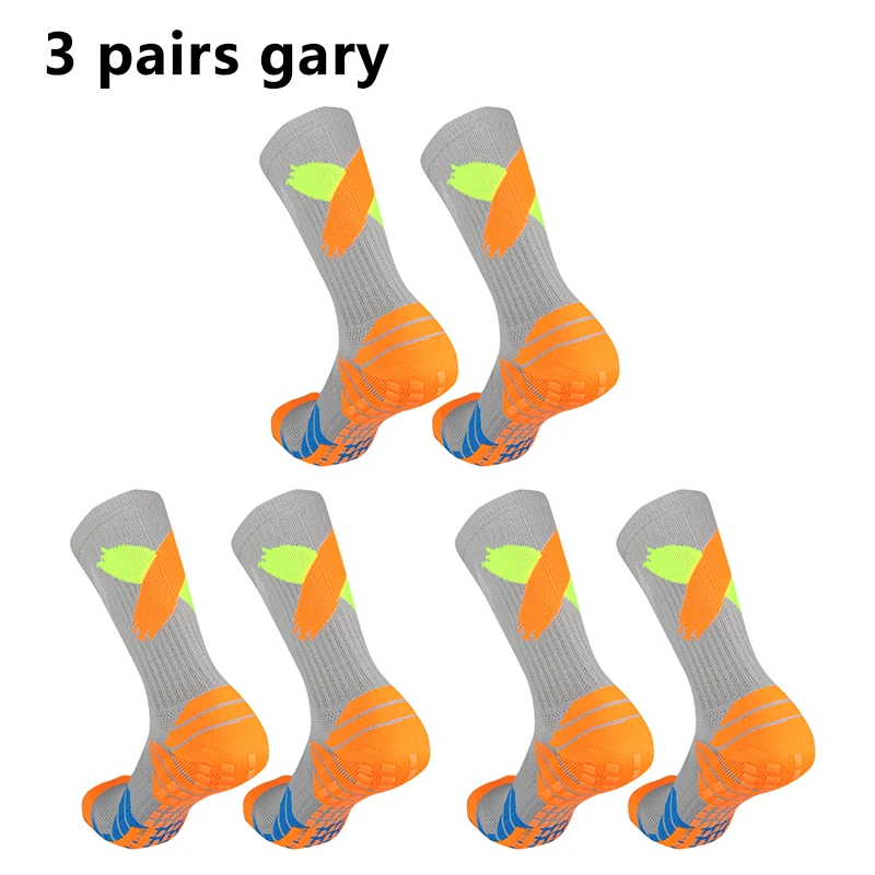 3 pairs New heel X non-slip soccer socks Men wome non-slip football basketball sports grip socks 38-45 calcetines hombre futbol