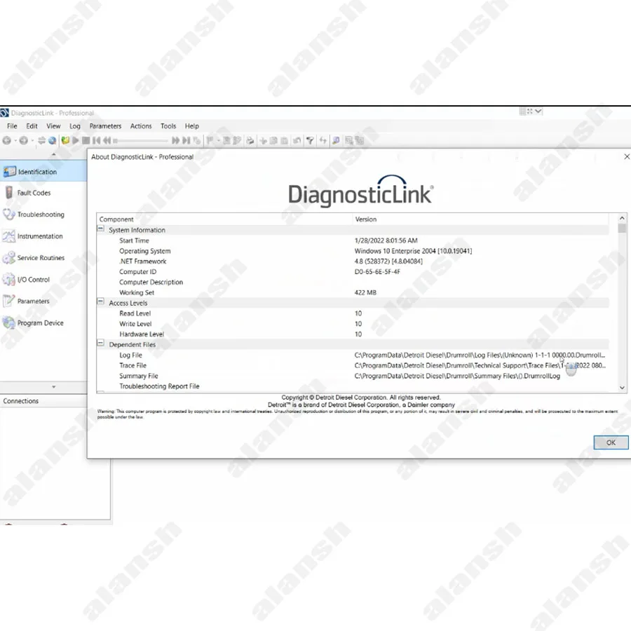 2024 for Detroit Diesel Diagnostic Link v8.19 DDDL 8.19  with Troubleshooting Data + USB LINK2